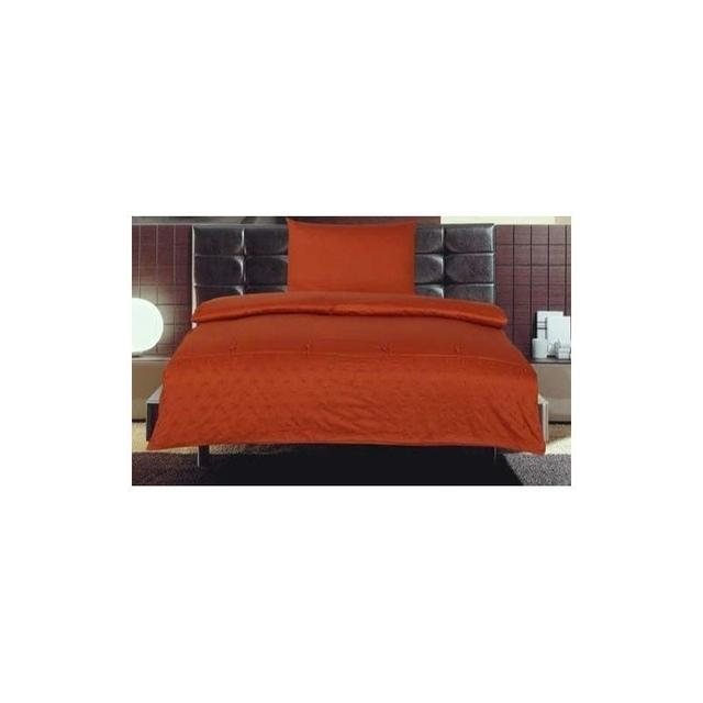 TEMU Single Burnt Orange Embroidered Duvet Quilt Cover 100% Cotton
