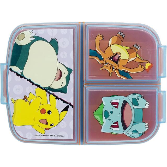 TEMU Lunch Box escolar compartimentos para niños, de plástico, libre de BPA y con diseño de Pikachu.