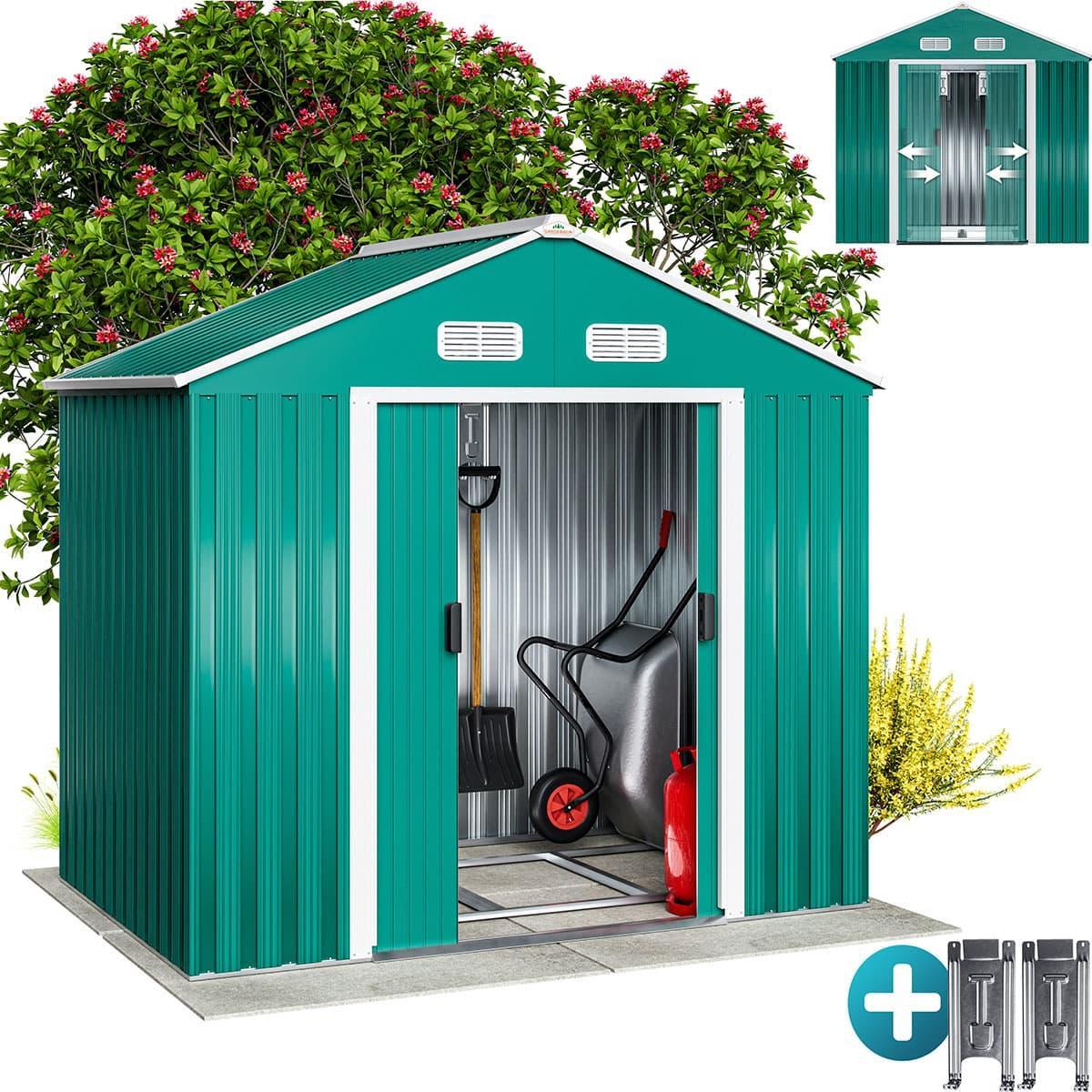 TEMU GARDEBRUK® XL Capanno 2m² con , Porta Scorrevole, Armadio da Giardino, 4m³