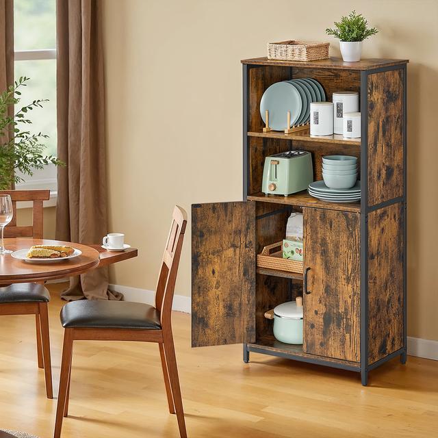 TEMU Mobile con Ripiano Regolabile, , Credenza, Struttura in Acciaio Per Soggiorno, Cucina, Ufficio