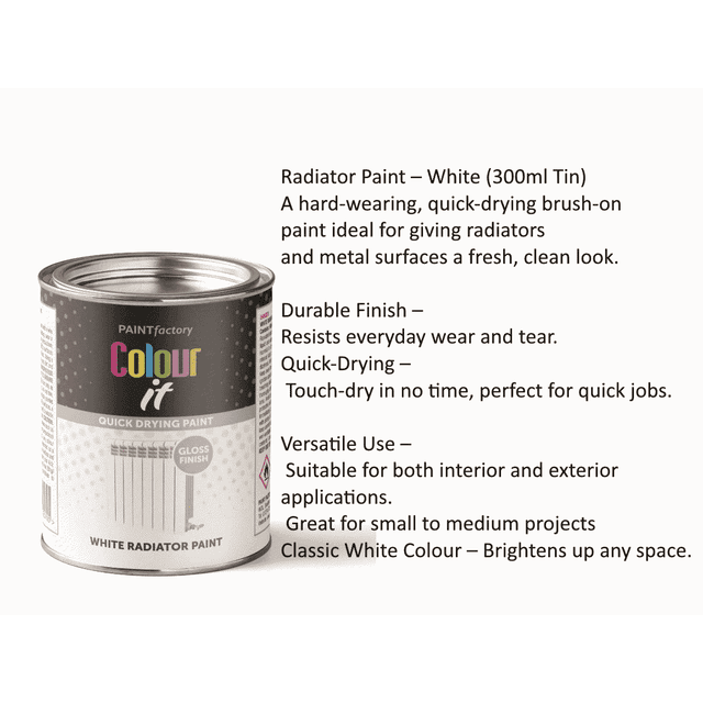TEMU Radiator White Gloss Varnish 300ml Durable High-gloss Finish For Radiators And Metal Surfaces