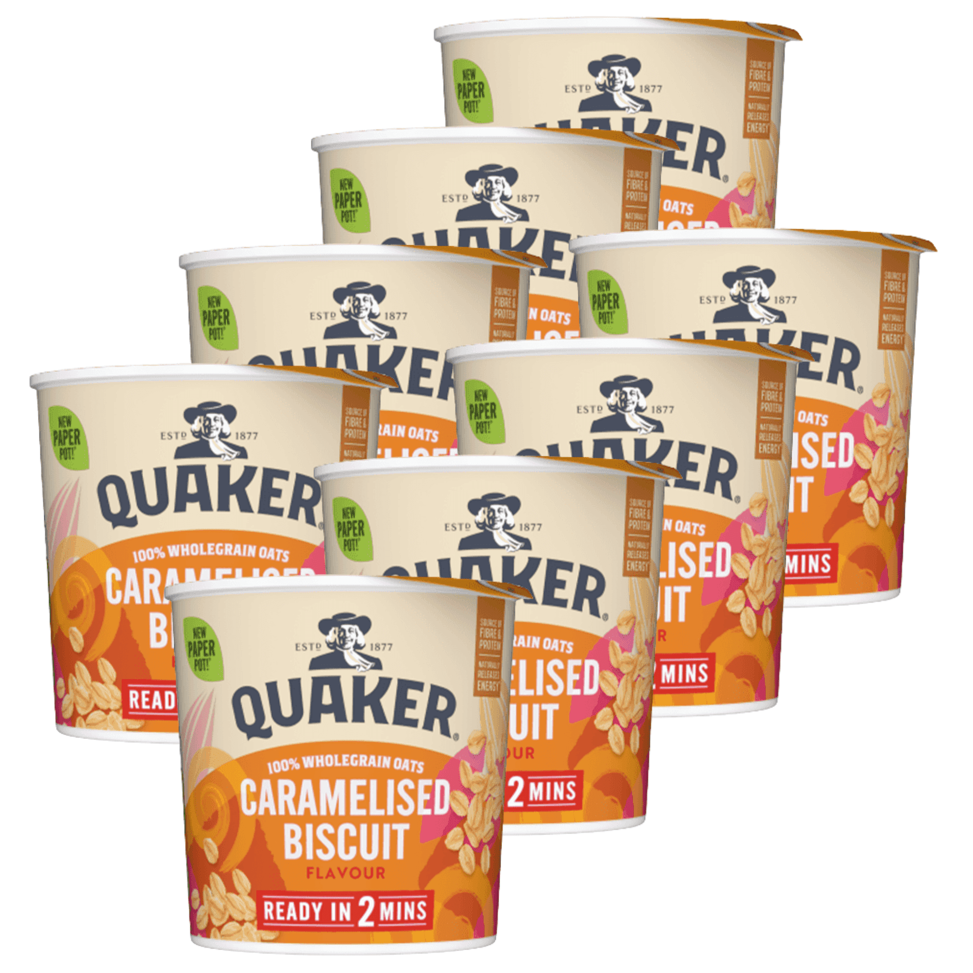 TEMU Oat So Simple Caramelised Biscuit Porridge Pot 58 G (pack Of 8)