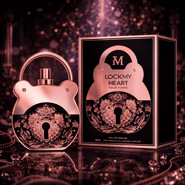TEMU Everlyx - Lock My Heart Eau De Parfum 100ml - Sweet Feminine Fragrance With , Fruits, And Musk - Romantic And Long-lasting And - Rose And -shaped Bottle With Metallic Details