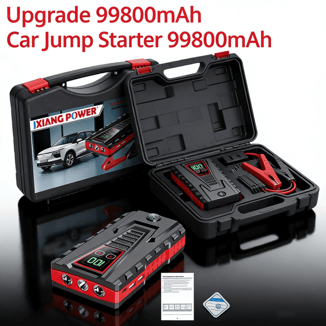 TEMU Arrancador de emergência para carro 99800mAh 12v, de energia portátil, supercarregador automático de bateria de carro, fonte de energia portátil