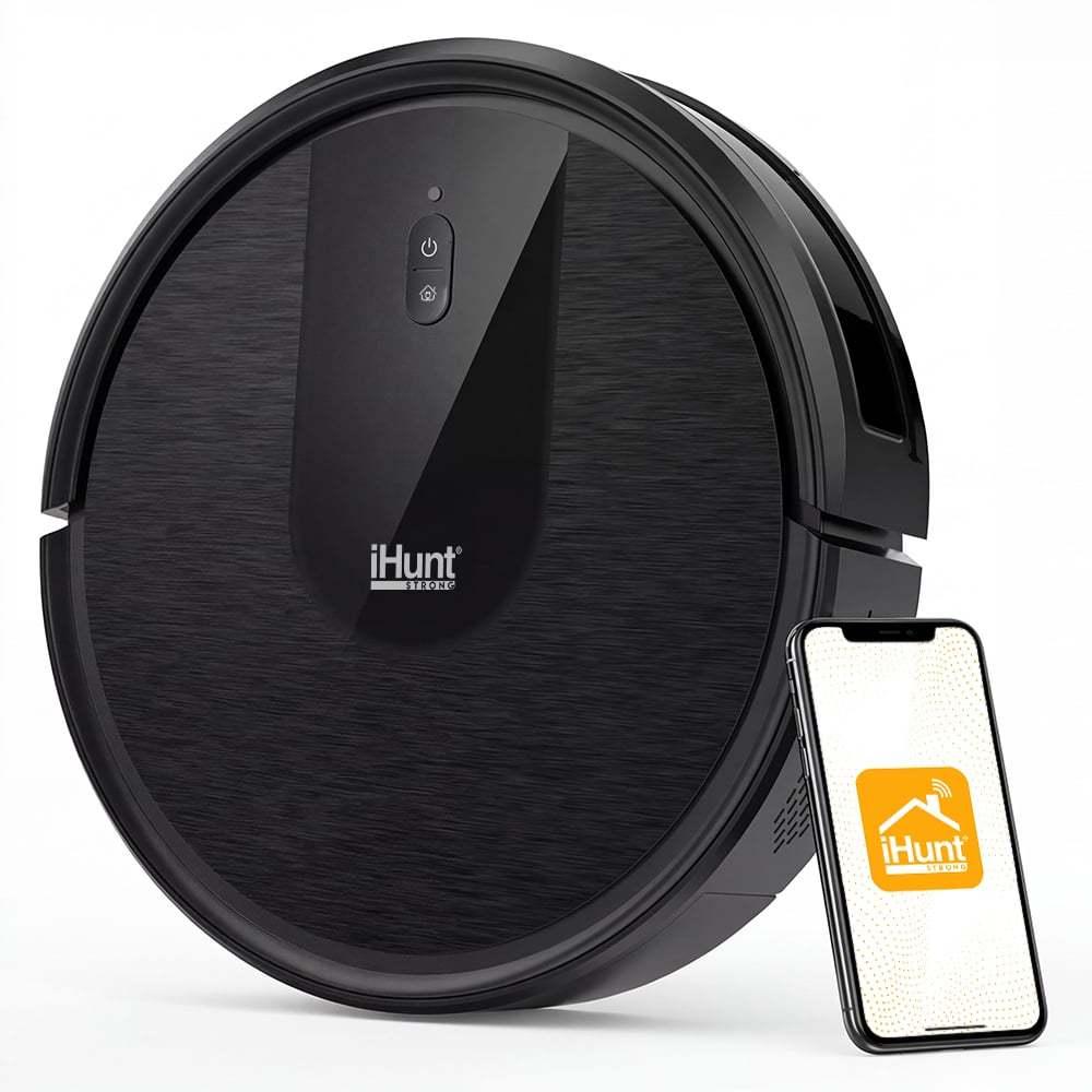 TEMU Aspirator Robot With Washing Ihunt Bro Robo Clean V3, Wi-fi, App, Wet And Dry Cleaning, Liquid Water Tank, 2700pa Suction, Multi-surface, 3-in-1, Silent, Hepa Filters, Emptying Container, Black