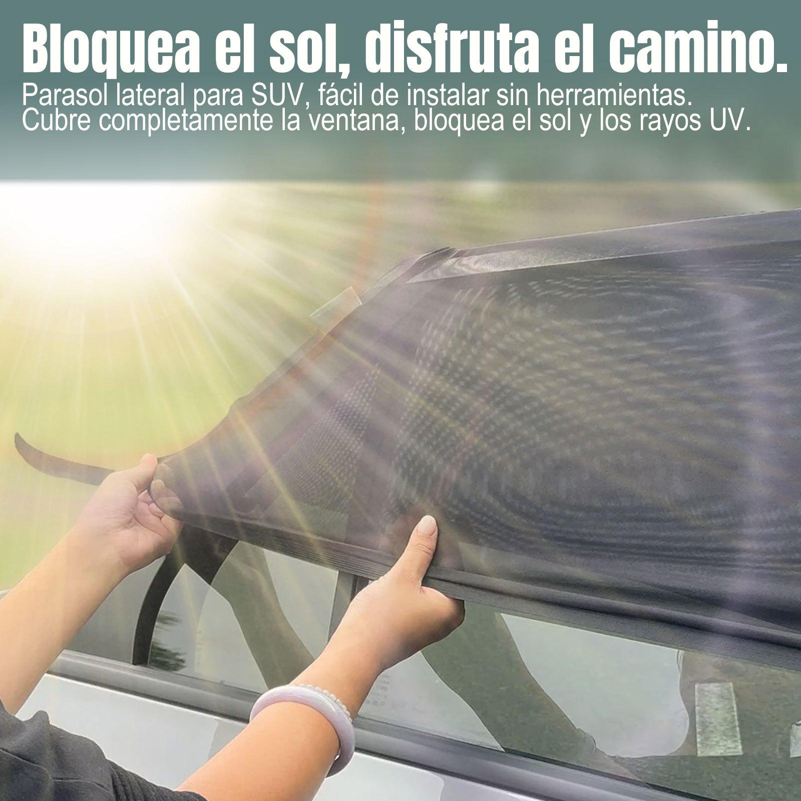 TEMU Parasol lateral para SUV con malla antimosquitos, cubierta para ventana trasera, protección solar UV, transpirable y fácil de instalar (2 piezas)