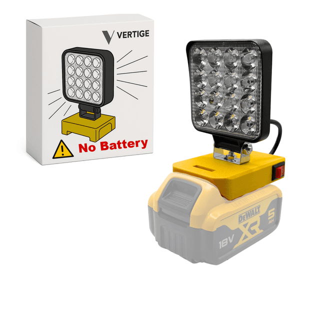 TEMU Lampa robocza LED 48 W do DeWalt 18 V na akumulator, halogen warsztatowy 4800 lm IP67, przenośne oświetlenie do budowy, garażu i serwisu, 1 szt.
