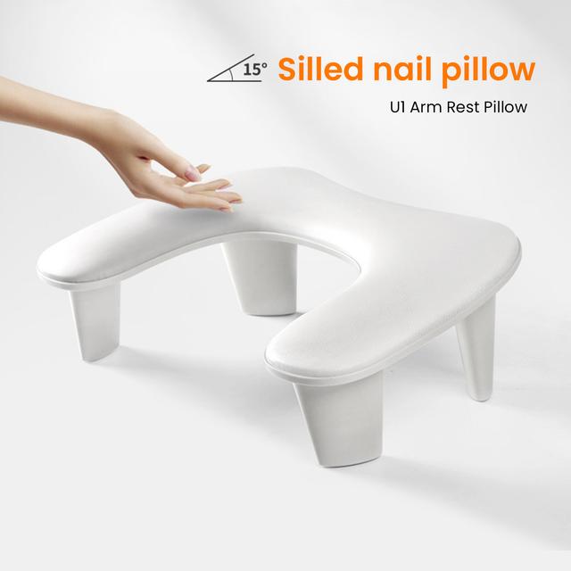 TEMU Detachable Hand Support Pad, U-shaped Hand Pillow With An Design, Pu Material Easy To Clean, Portable Hand Pillow, Nail Care, Professional Nail Armrest Pillow