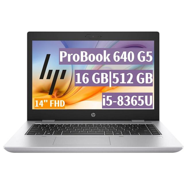 TEMU HP ProBook 640 G5 14" FHD, Core i5-8365U, 16 GB RAM, 512 GB SSD, Teclado US, Windows 10 Pro (Reacondicionado)