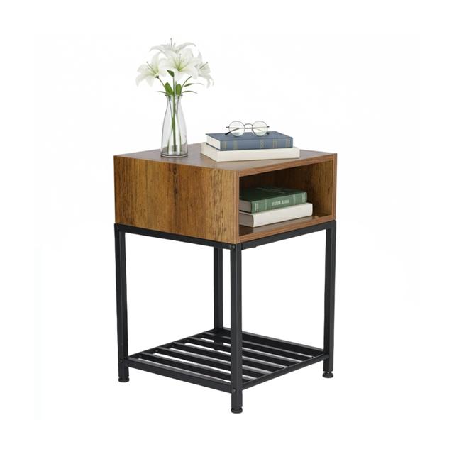 TEMU Nightstand In Brown/black - (w)40 X (h)58 X (d)40 Cm
