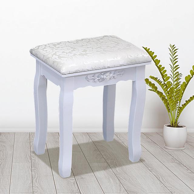 TEMU Modern Dressing Table Stool, Padded Vanity Stool For Bedroom, Baroque Style Make Up Chair, 44 X 37 X 28cm