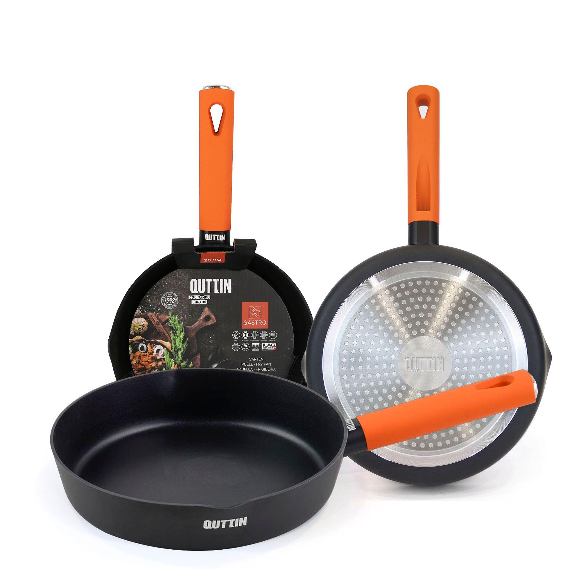 TEMU Quttin - Juego de Sartenes Gastro 20/24/28 cm Aluminio , Revestimiento Antiadherente Non Stick Basic, para Inducción, Gas, Vitrocerámica, Eléctrica y Halógena, Libre de