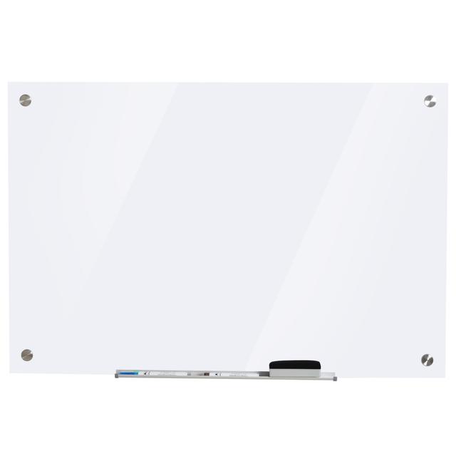 TEMU Pizarra de Cristal con Bandeja Pizarra de Pared sin 4 Rotuladores y Borrador 90x60x0.