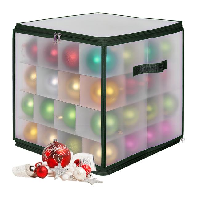 TEMU Christmas Ball Storage Box In Transparent/green - (w)36 X (h)36 X (d)36 Cm