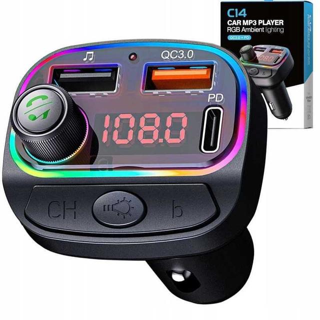 TEMU Car Bluetooth Fm Transmitter With 3x Usb Adapter, Fast Qc Charger, And Mp3 Support