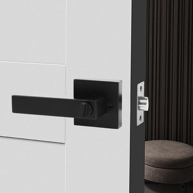 TEMU 1 /round Three-bar Heavy-duty Door Handle Bathroom Door Handle Lockable Bedroom & Bathroom Door Handle Suitable For Office, Bedroom & Bathroom Entrances Multiple Styles