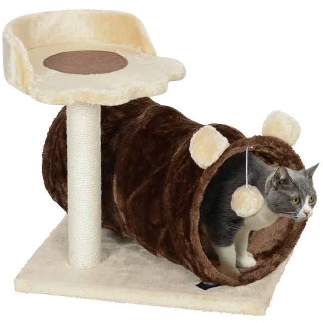TEMU Árbol Rascador para Gatos Altura 47 cm Árbol para Gatos para Gatos con Plataformas de Juguete y de Marrón