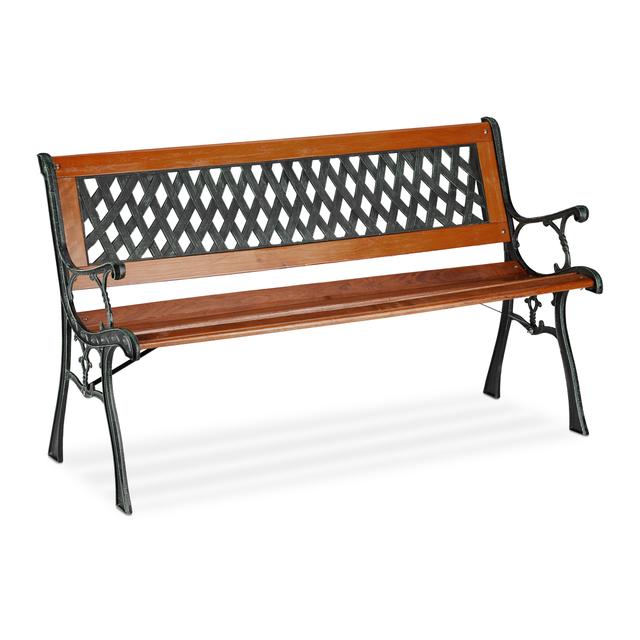TEMU Wooden And Iron Garden Bench