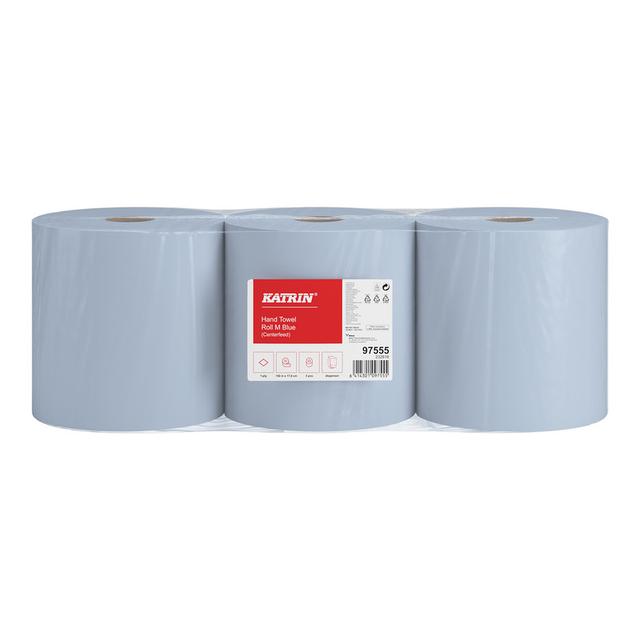 TEMU Katrin Paper Towel 250m Blue M1, Durable And Absorbent, 3 Rolls Of 1000 Sheets