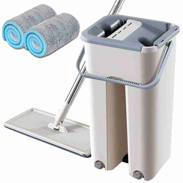 TEMU ® Microfiber Mop For Home Cleaning - Portable And Non-slip Design - Automatic Retraction