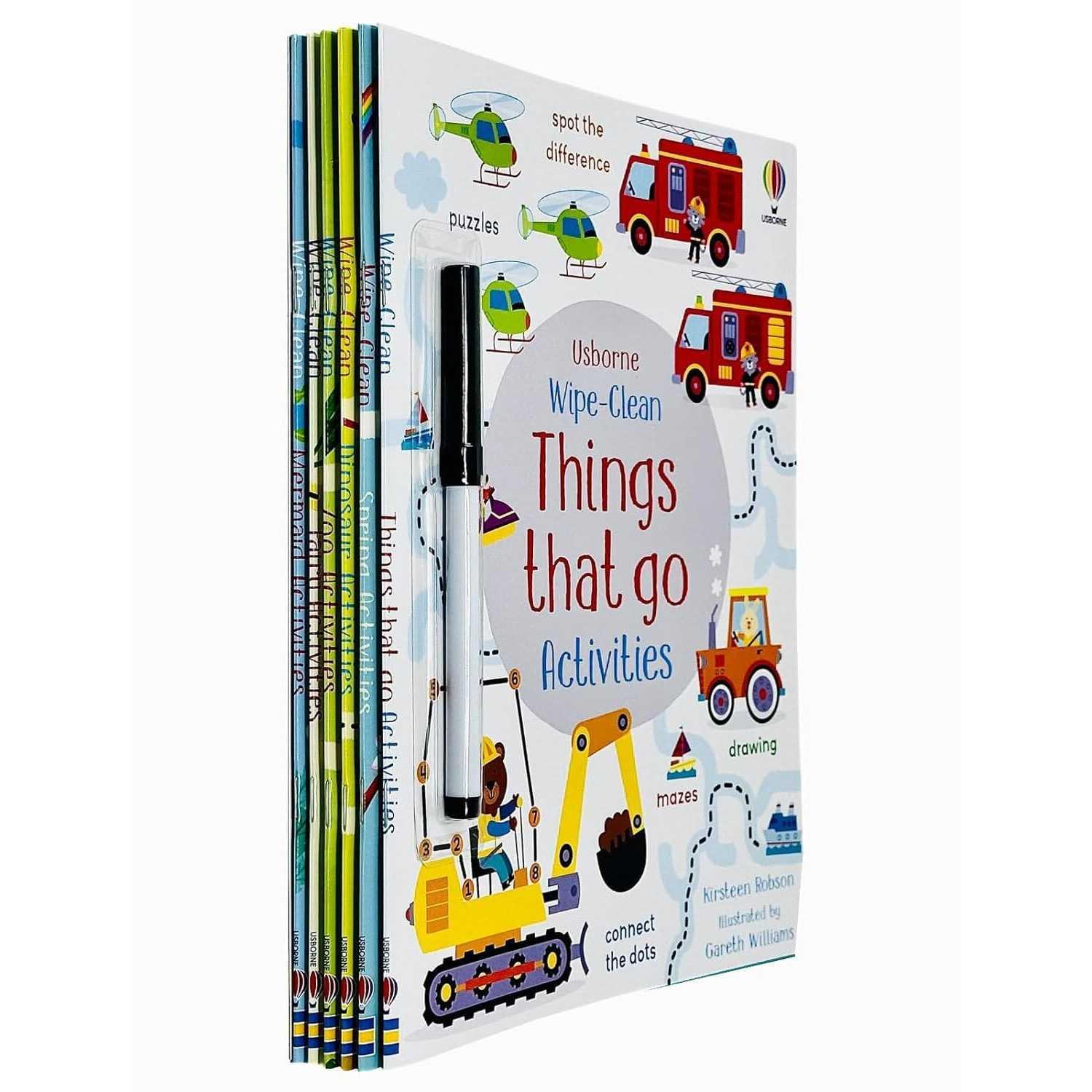 TEMU Usborne Wipe Clean Activities (1 Pen Included) By Kirsteen Robson 6 Books Collection Set - Ages 3+ - Paperback