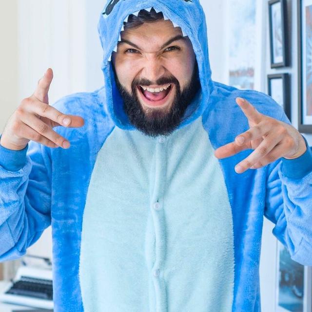 TEMU Plus-size Pajama Costume Cosplay With Hood And Pockets Nerd Hunters, 100% Polyester, Autumn And Winter, Casual, Party And Everyday Clothing, S - Xxl (145 - 195 Cm)