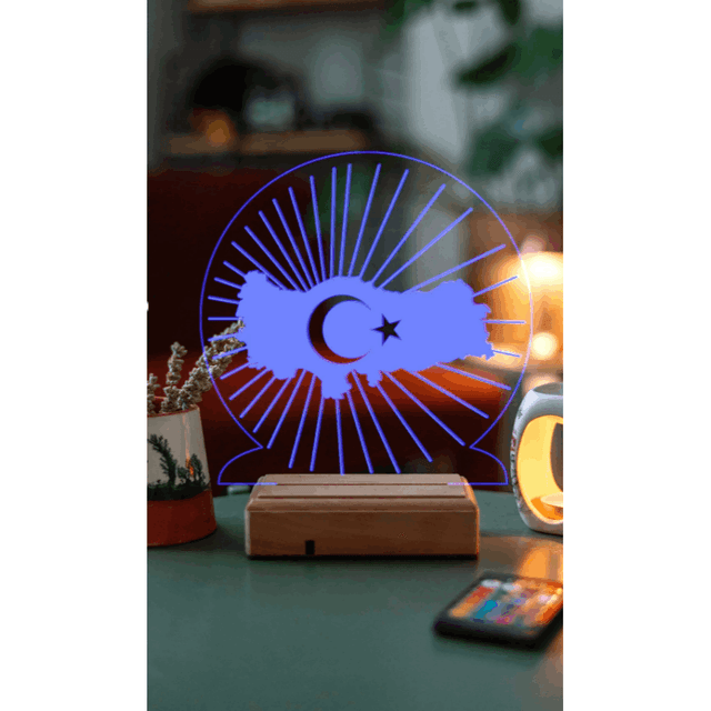 TEMU Türkiye Haritası Ay Yıldız Dekoratif 16 Renkli Kumandalı Gece Lambası