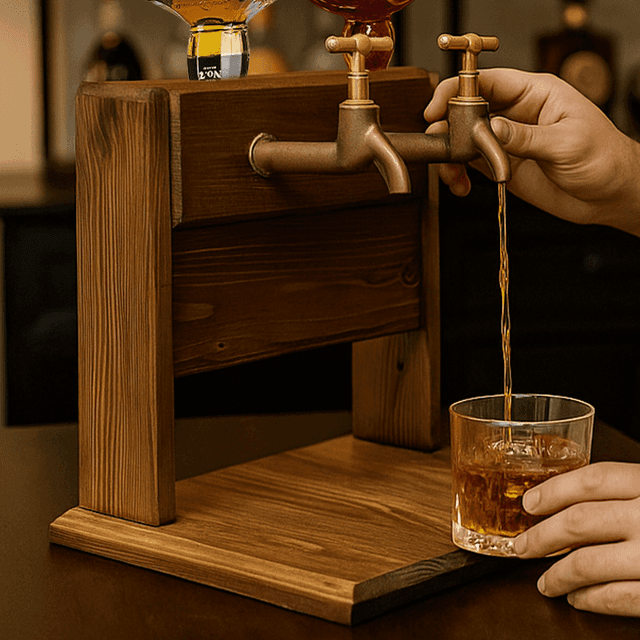 TEMU İkili Musluk Ahşap Viski Dağıtıcısı, El Yapımı Viski-Şarap Dağıtıcı, Bar, Pub, Şarap, , İçki Dağıtıcısı, Ahşap Viski Çeşmesi Noel Hediyesi | Doğum Günü Hediyesi
