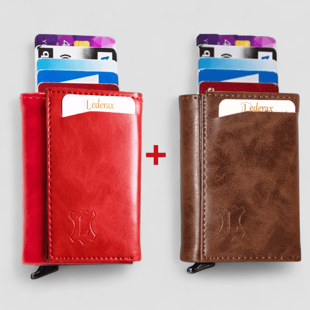 TEMU 2 Adet Lederax Otomatik Mekanizmalı Kartlık & Cüzdan LD03