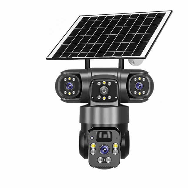 TEMU Çeşittech 12MP 360° Güneş Enerjili Güvenlik Kamerası - WiFi/4G Bağlantılı, Üç Sensör Teknolojisi ve Akıllı Takip Özellikli Dış Mekan İzleme Sistemi