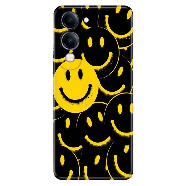 TEMU Smile Yellow Desenli Kılıf Vivo Y04 Y15S Y16 Y17S Y18 Y19 Y19S Y22S Y27 Y28 Y29 Y32 Y33S Y35 Y36 V21 V21E V30 V40 V50 Lite Uyumlu Telefon Kılıfı