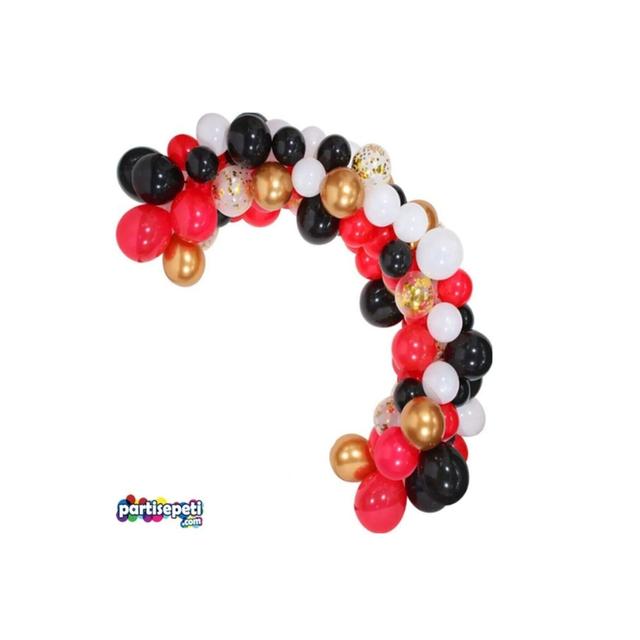 TEMU Kırmızı Kombin Balon Zincir Seti 5 Metre 137 Adet Balon