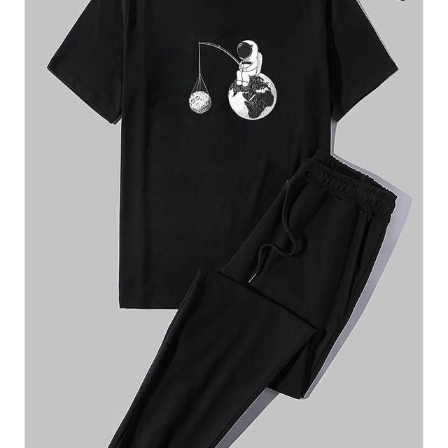 TEMU Unisex Uzay Baskılı 2'li Eşofman Takımı