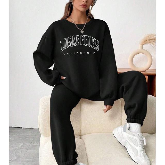 TEMU Unisex Los Baskılı Bisiklet Yaka Eşofman Takımı