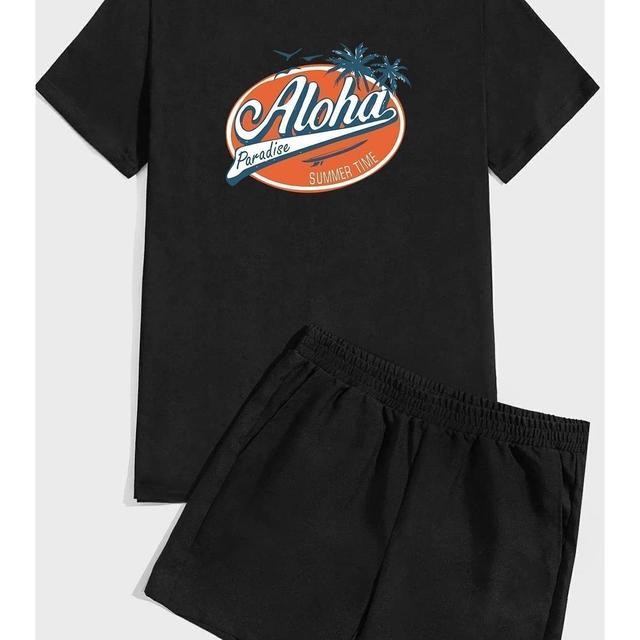 TEMU Aloha Baskı Şort Takım