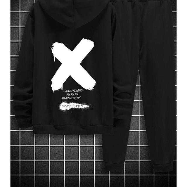 TEMU Unisex X Baskılı Eşofman Takımı