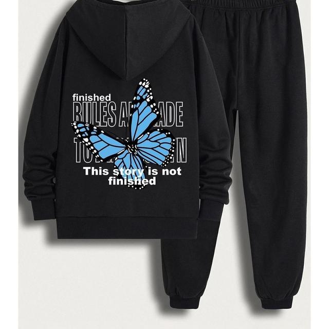 TEMU Unisex Kelebek Baskılı Eşofman Takımı