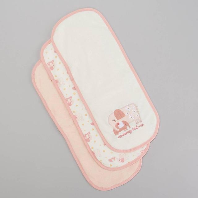 Baby Girl Baby Gear(R) 3pk. Floral Elephant Mommy & Me Burp Cloths