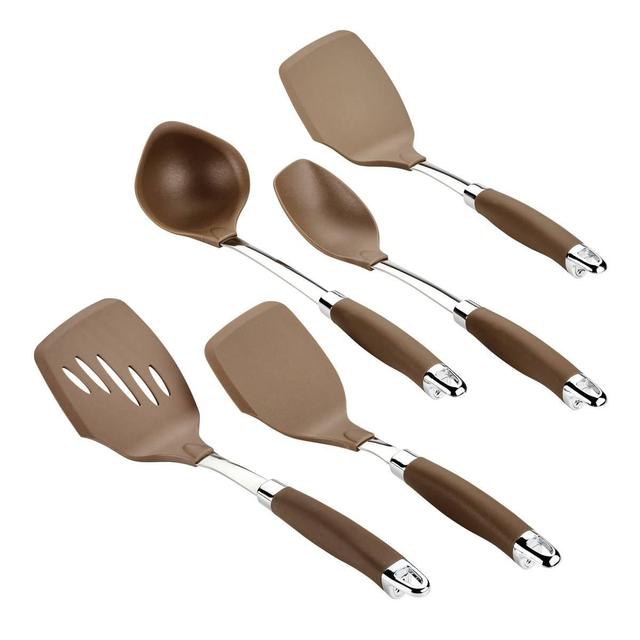 Anolon(R) SureGrip(R) 5pc. Graphite Non-Stick Utensil Set - Brown