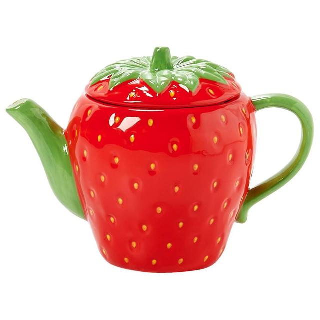 Home Essentials Strawberry Ceramic Teapot