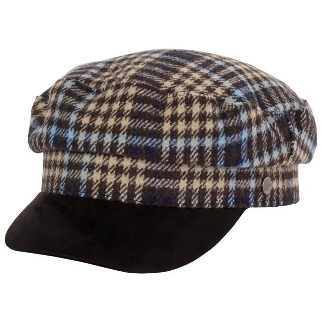 Womens Steve Madden Plaid Suede Brim Newsboy Cap