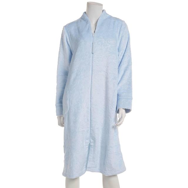 Plus Size Jasmine Rose Long Sleeve Swirl & Leaf 3D Emboss Robe