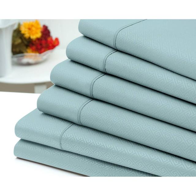 Embossed Greek Key 6pc. Sheet Set