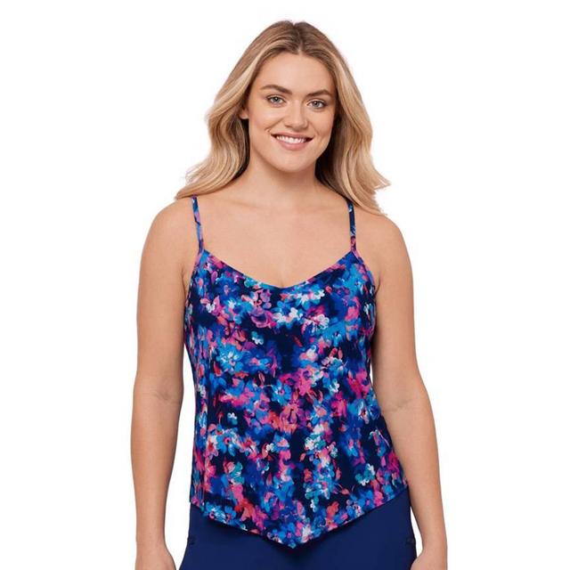 Womens American Beach Midnight Blossoms Tankini Swim Top