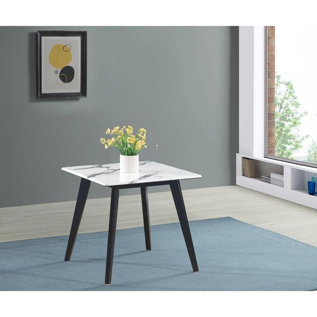 Coaster Black and White Square Faux Marble Top End Table
