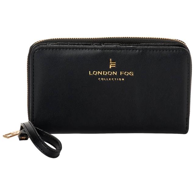 Womens London Fog Dani Smooth Single Zip Around Wristlet