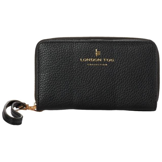 Womens London Fog Pebble Zip Around Wristlet with Flap