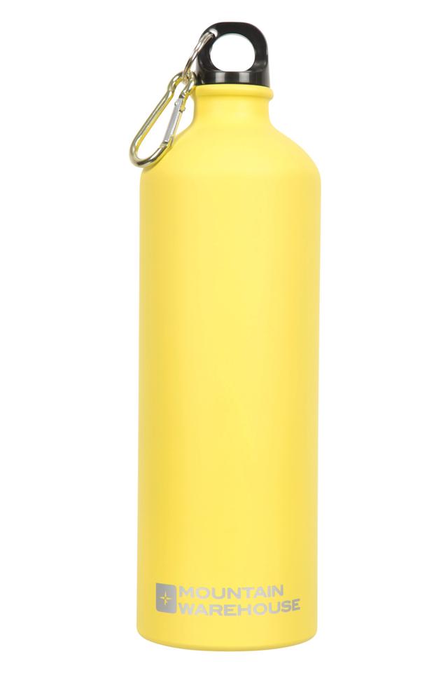1L Matt Finish Water Bottle with Karabiner - Yellow