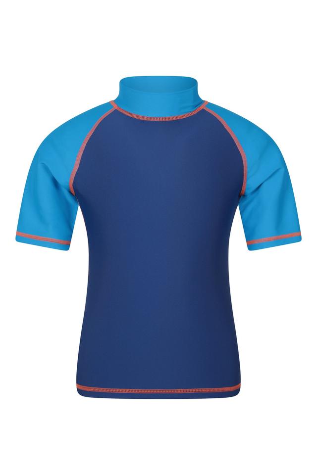 Short Sleeved Kids Rash Vest - Blue