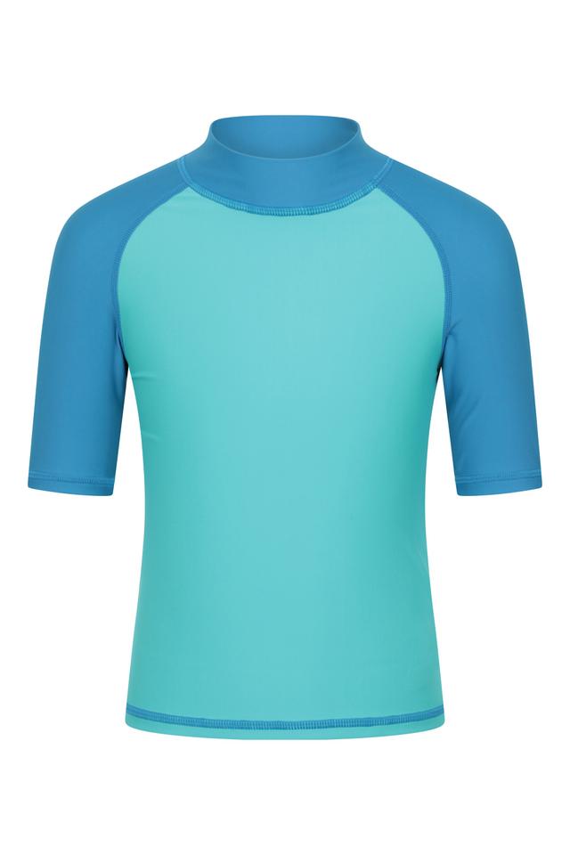 Short Sleeved Kids Rash Vest - Teal